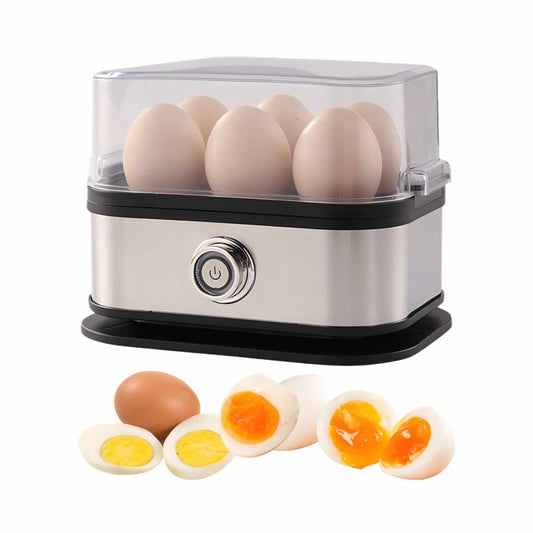 Made in Germany, Rapid Egg Cooker 6 Eggs Capacity Electric Stainless Steel, Soft, Medium, Hard Boiled, Egg Steamer, Egg Poacher With Auto Shut-Off, BPA Free