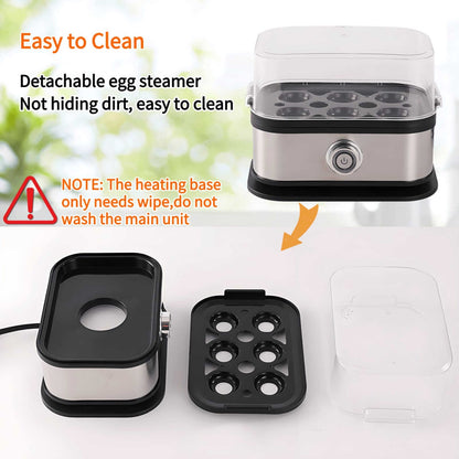 Made in Germany, Rapid Egg Cooker 6 Eggs Capacity Electric Stainless Steel, Soft, Medium, Hard Boiled, Egg Steamer, Egg Poacher With Auto Shut-Off, BPA Free