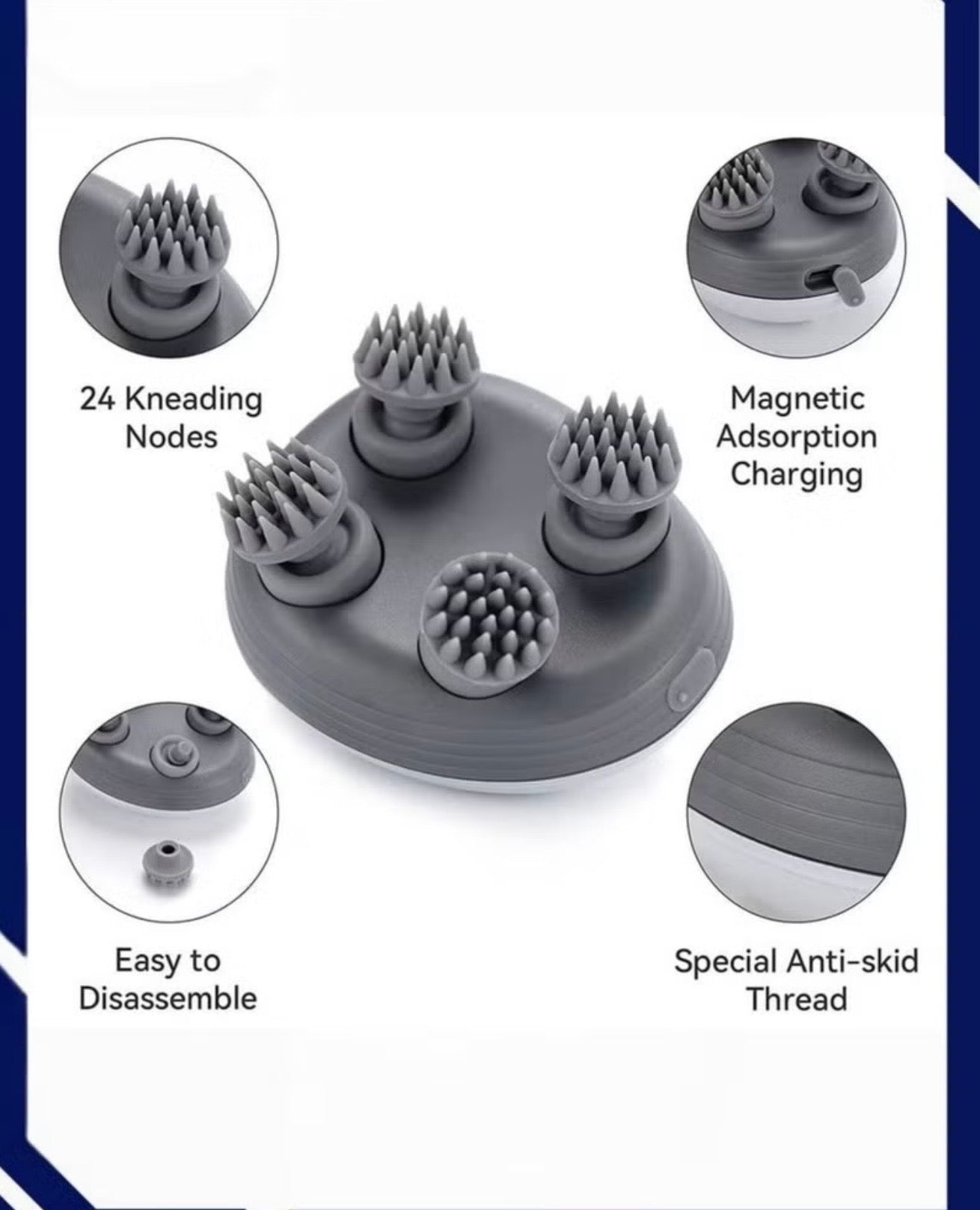 Octopus Scalp Massager - Electric Head Massager(Silvery White)