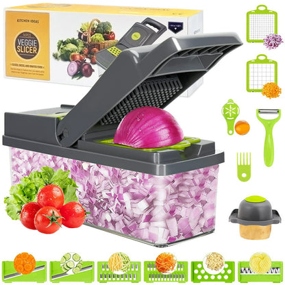 14 PCS VEGGIE SLICER AND GRATER  X390